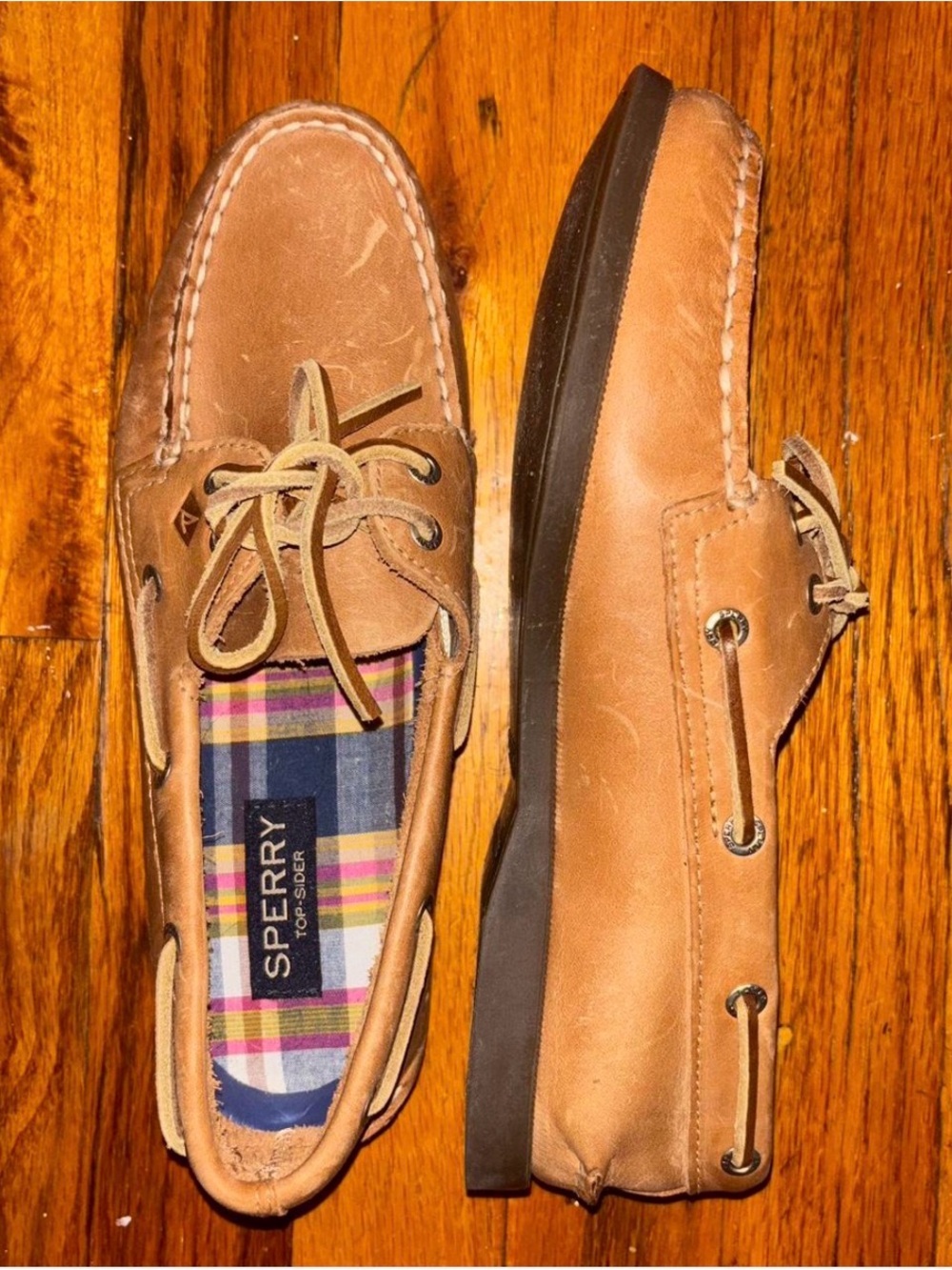 Sperry Men’s Tan Leather 2-Eye Boat Shoes